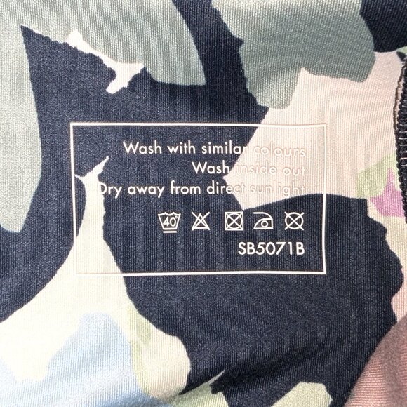 Sweaty Betty | Super Sculpt Full Length Navy & Green Floral Leggings | Size 6 - Picture 8 of 13